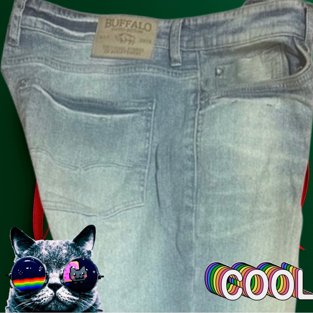 ‘RARE” Buffalo David Bitton Light Blue Men's Jeans 34/32